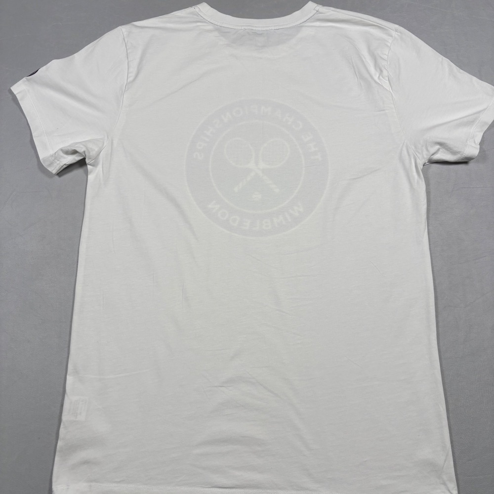 Wimbledon The Championships T-Shirt Mens Medium White Logo Graphic Tennis Tee - Picture 6 of 11